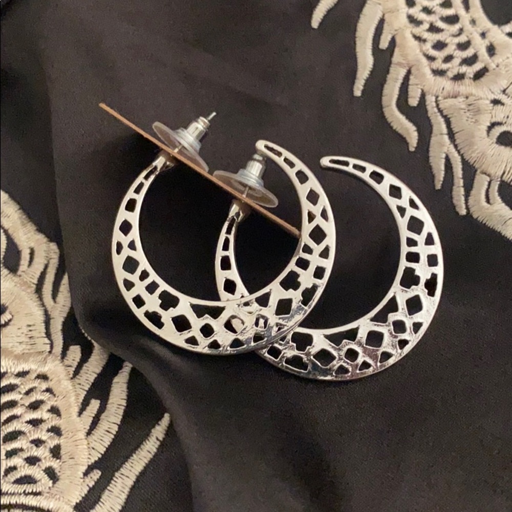 Crescent Moon Shaped Earrings - Picture 4 of 8